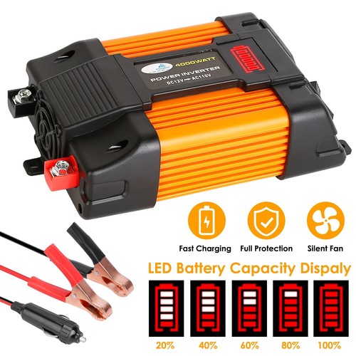 4000W Car Power Inverter 12V DC TO 110V AC Converter Charger USB 2-Port Portable - Picture 12 of 12