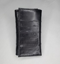 Taurus Black Eel Skin Trifold Wallet With Key Hooks