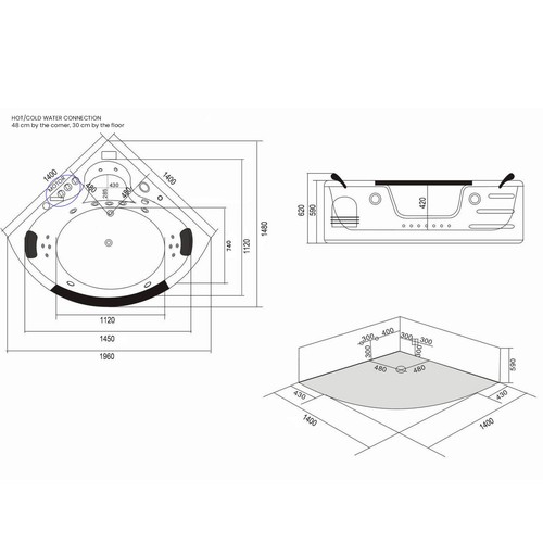 Majestic – Whirlpool Badewanne für 2 Personen 140 X 140 cm - Bild 11 von 11