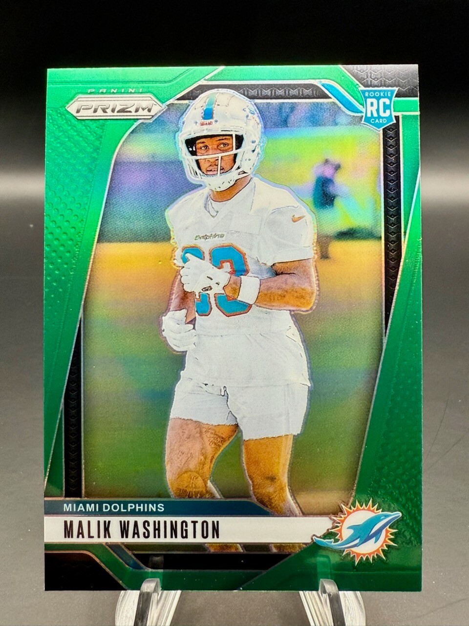 2024 Panini Prizm - Malik Washington Green Prizm (RC) #371 Miami Dolphins