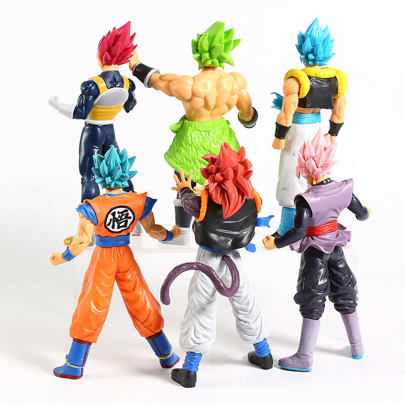 6pc SET Dragon Ball Action Figure Super Saiyan Goku Blue Son Vegeta  Christmas