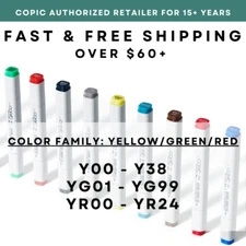 Y00 - Y38 YG01 - YG9 YR00 - YR* COPIC Original Marker - U.S. Authorized Retailer