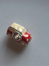 TRUTH sterling silver PK 925 Red Enamel Mini Car bracelet charm