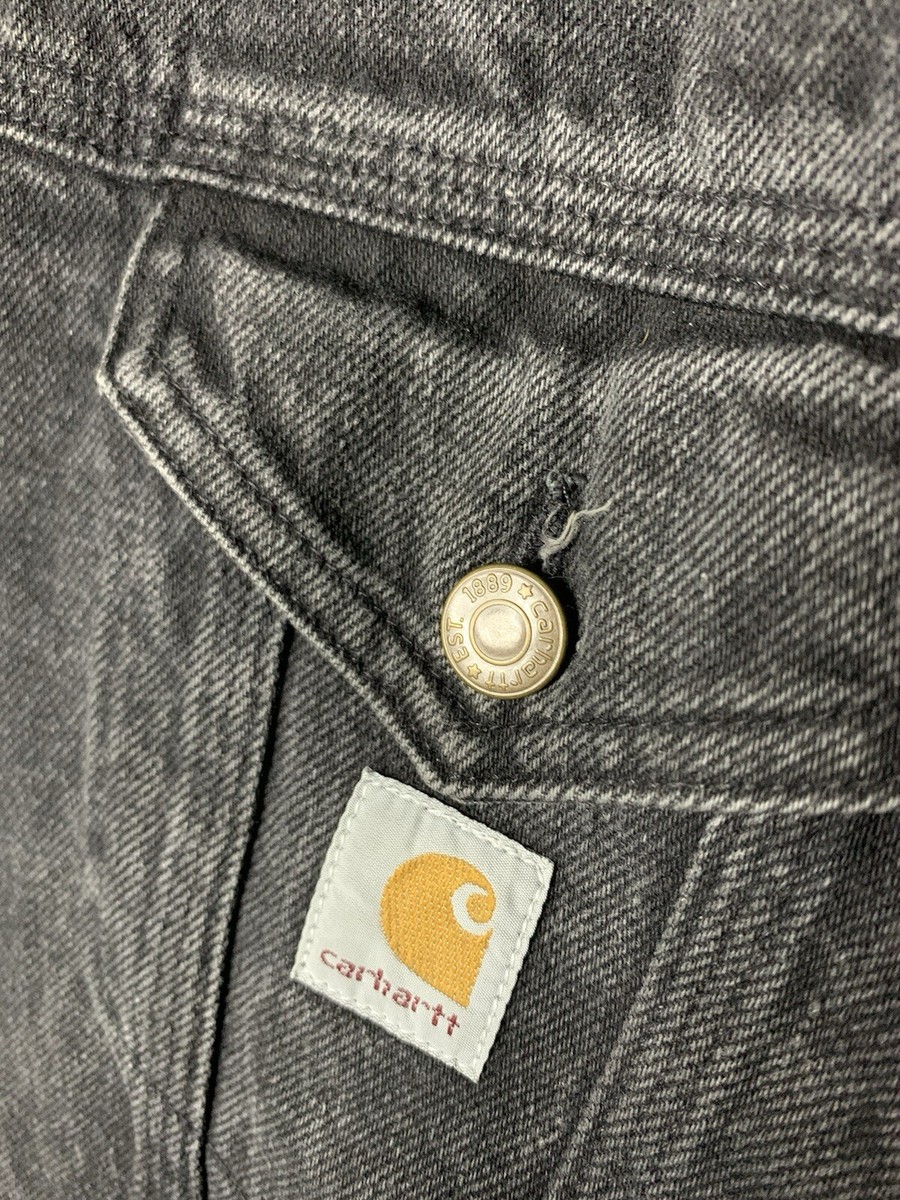 vintage Carhartt denim trucker jacket Aztec blanket lined