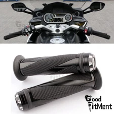 Motorcycle Handlebar 7/8" 22mm Hand Grips Bar Ends Black For Scooter ATV Bobber