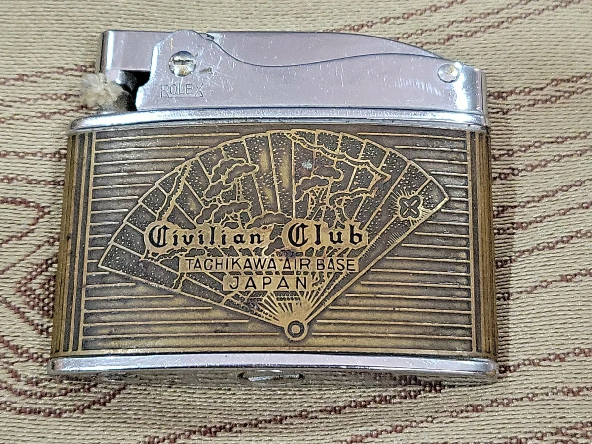 VTG ROLEX Lighter Civilian Club TACHIKAWA AIR BASE DATED GRAND OPENING 1958 JUNE