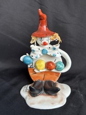 Pagliaccio capelli rossi Meneghetti Capodimonte spaghetti vintage da collezione firmato Italia