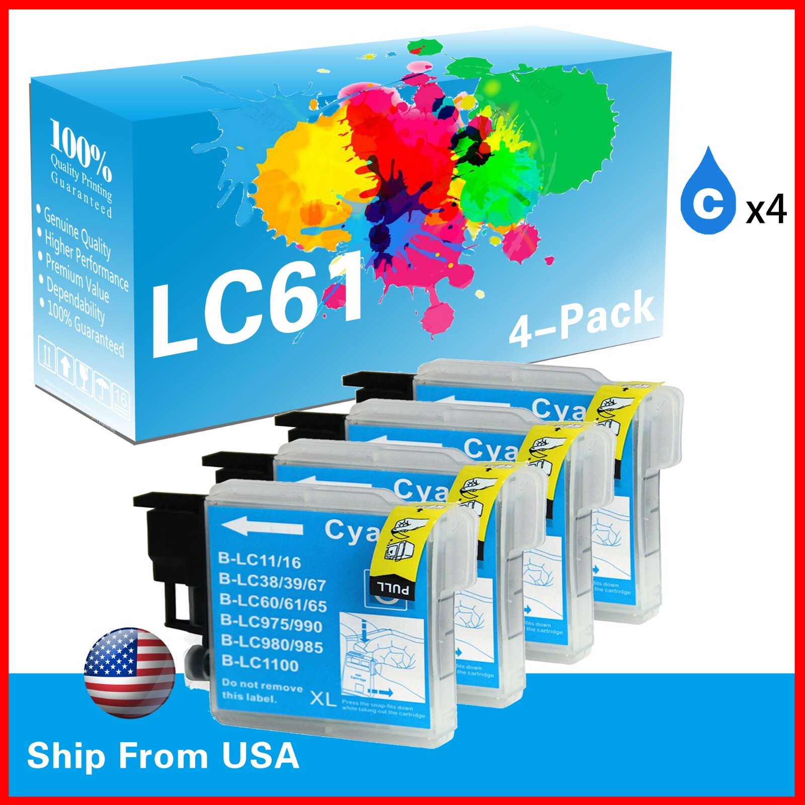 Lot De 6 Cartouches D'encre Compatibles BROTHER (C/M/Y) Pour Séries MFC/DCP - Go Inks