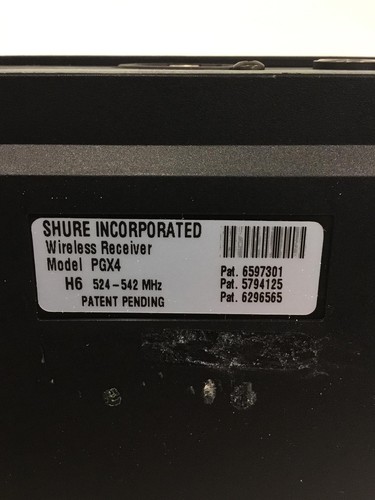 Shure PGX4 Wireless Receiver H6 524-542MHz w/Transmitter & Ac Adapter, WORKING - Picture 7 of 15