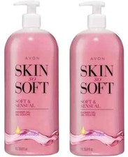 Avon Skin so SOFT  SENSUAL Shower gel BONUS size 33.8oz New TWO BOTTLES 1-Pump