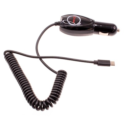 15W Car Charger Type-C Power Adapter DC Socket USB-C Coiled for Cell Phones