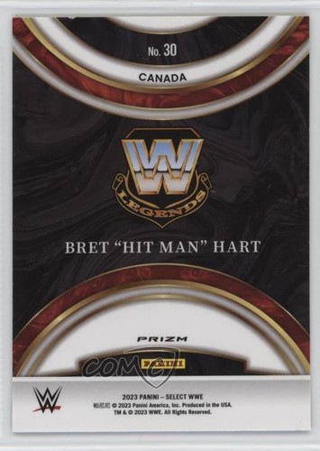2023 Panini Select WWE Global Icons Flash Prizm Bret Hart Hit Man #30 0nr3 - Picture 2 of 3