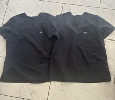 Lot of 2 Figs Scrub Tops L Catarina V-Neck Gray