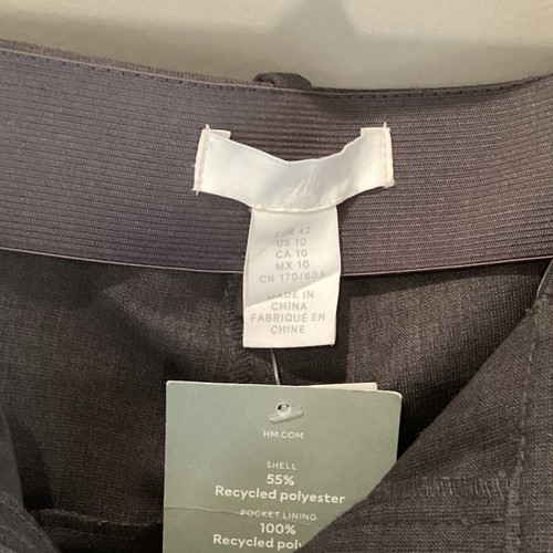 NWT Womens H&M Dark Gray Trousers Pants Slacks Career Work Size 10 Ankle Length - Picture 8 of 9