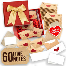 60 Blank Note Cards and Envelopes - Mini Envelopes with Blank Cards, I Love You