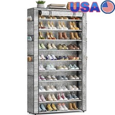 10 Tier Shoe Rack Organizer Dustproof Waterproof Storage Closet Entryway Garage