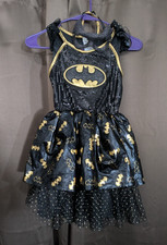Girls Medium DC Batgirl Halloween Costume w/Cape and Mask Sequins Glitter