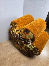 1969 foot stool flower power retro foot rest boho