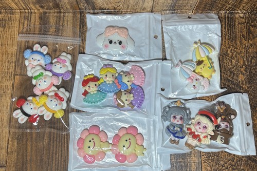 Flatback Figures Hello Kitty , Genshin Impact , Bunnies, Girls , Flowers & Puppy