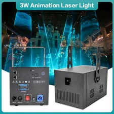 3W 3d Animation RGB Full Color Laser Light Project For Bar DJ