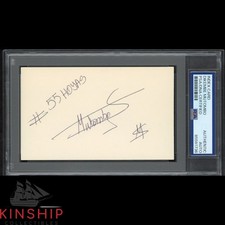 Dikembe Mutombo signed 3x5 Index Card PSA DNA Slab Vintage Basketball Auto C4927
