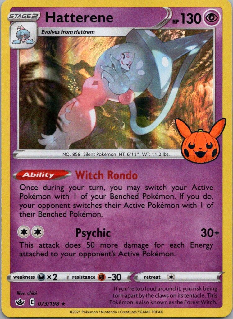 Pokemon TCG Hatterene 73/198 Chilling Reign Holo NM