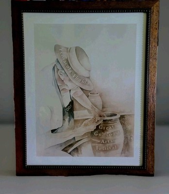 Vntg Lithogarph 2007 Arts Festival Great Gulfcoast Wendy Hirman 45/300  31'' Rare