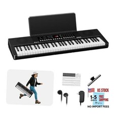 61 Key Keyboard Piano, Electric Piano Keyboard with Touch Response, LED Black
