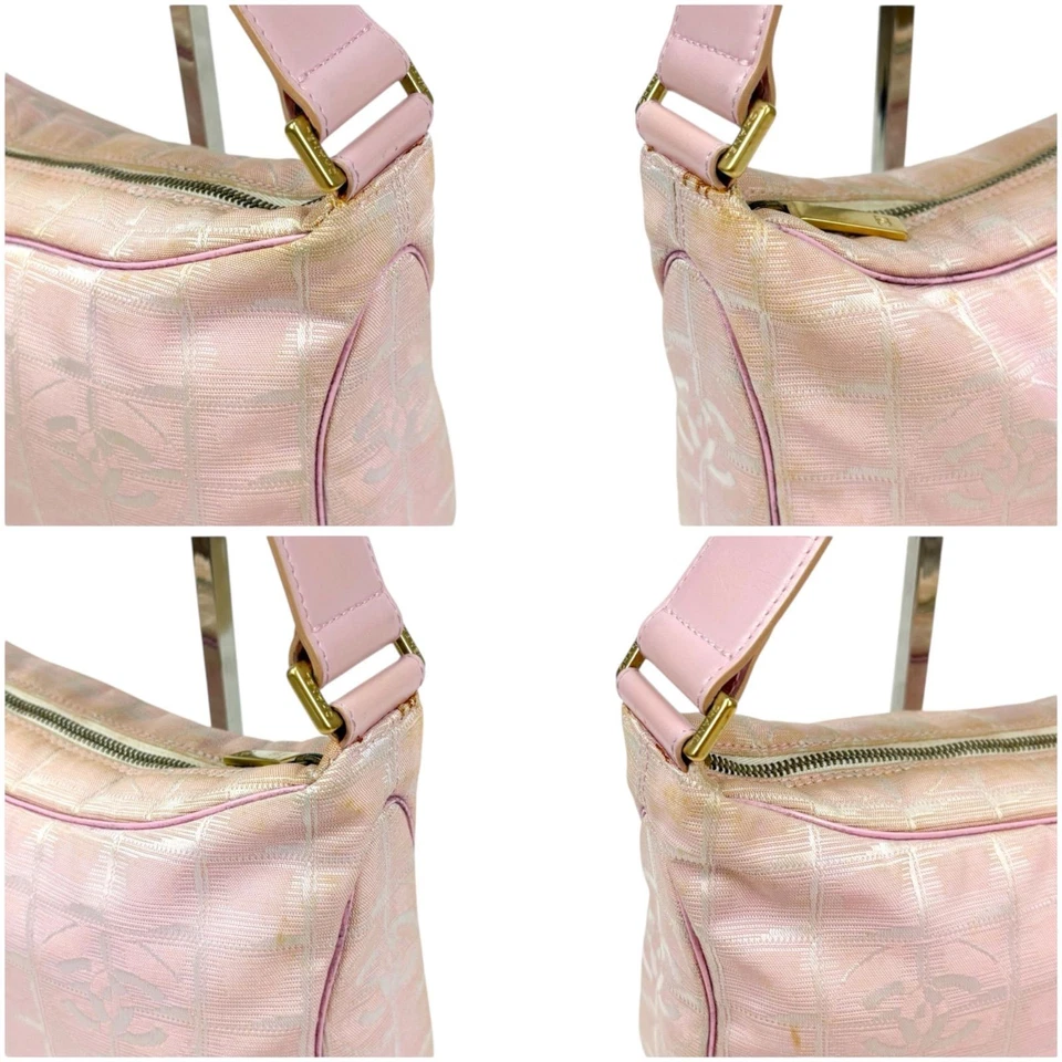 CHANEL New Travel Line Handbag Mini Bag Pink CoCo Mark Nylon jacquard canvas Gen - Image 4 of 4