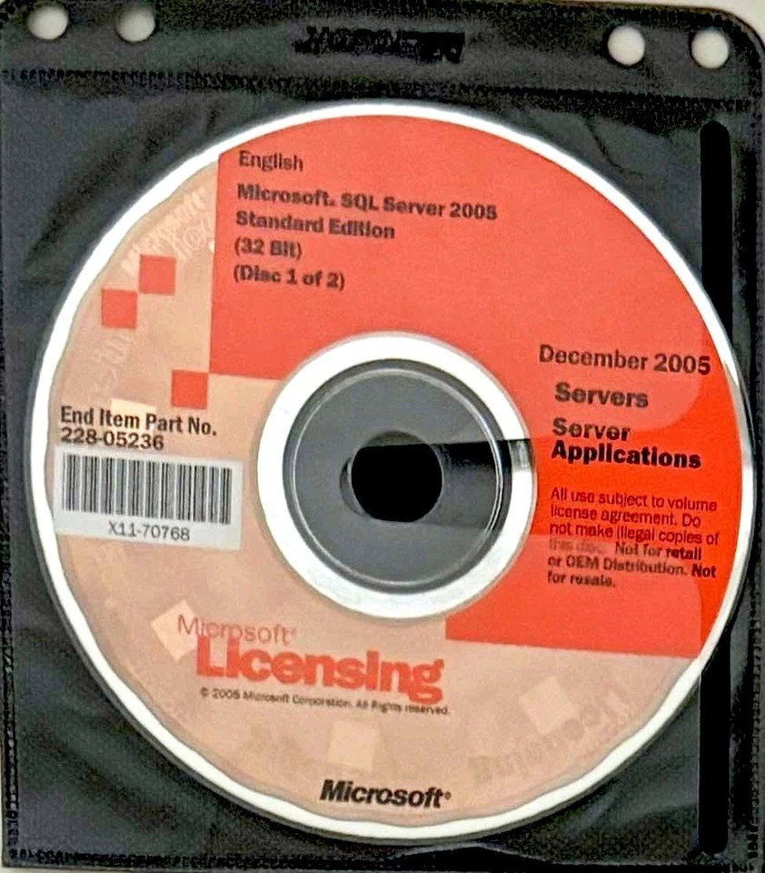 Microsoft Licensing SQL Server 2005 Standard Edition Set • 32-bit • #228-05236 - Image 3 of 4
