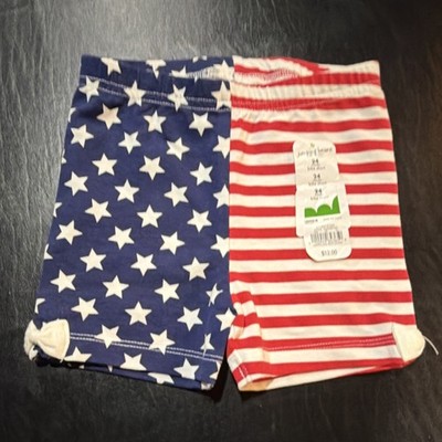 Jumping Beans Stars Stripes Shorts Blue Red White 96% Cotton 24M Unisex