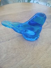 Vintage Glass Bluebird Of Happiness Signed Leo Ward 1991 Terra Studios Blue Bird