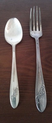 Besteck Gabel +  Teelöffel Tudor Plate Oneida Community gebraucht