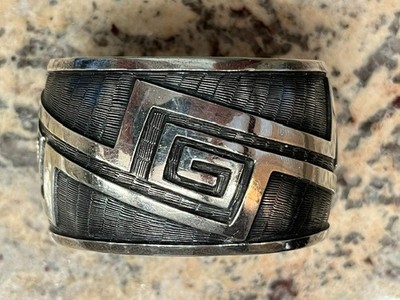 STUNNING OVERLAY STERLING BRACELET IN HOPI STYLE MADE IN MEXICO