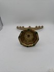 Vintage Menorah Temple 10.5" Gilt Brass 7 Branches Candle Stick Holder Estate — photo 2