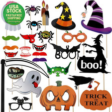 27 Pcs Halloween Photo Booth Props Set Funny Party Costume Decoration Kit