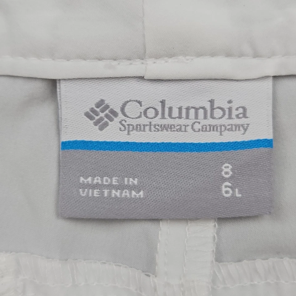 Columbia PFG Shorts Womens 8 White Flat Front Chino Outdoor Hiking - Image 2 of 4