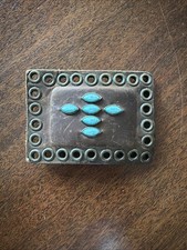 Leather and Turquoise Belt Buckle