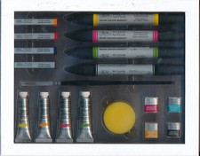 Vintage Winsor Newton Artists Professional WaterColour Set Tubes pans sticks box