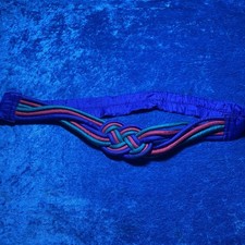 Vintage 90s Waist Belt 100 Silk Twist Rope Purple Blue Fucshia
