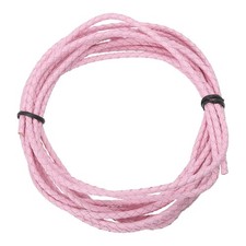 Braided Leather Cord, 3 3.3 Yard for Jewelry Making, Pink, 3 meters