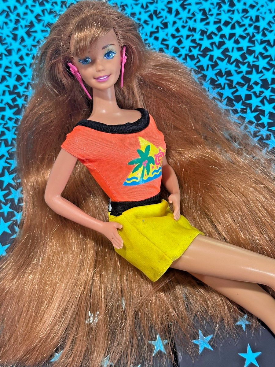 Glitter Hair Barbie Rare Red Long Hair Doll 1993 Mattel ~ Dressed