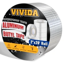 VIVIDA Aluminum Butyl Tape 2" × 20', Waterproof 2×20′ (1 Roll) 