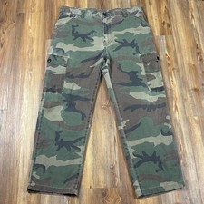 Vintage Liberty Adjustable Belted Hunting Pants 38x30 Woodland Camo Cargo USA