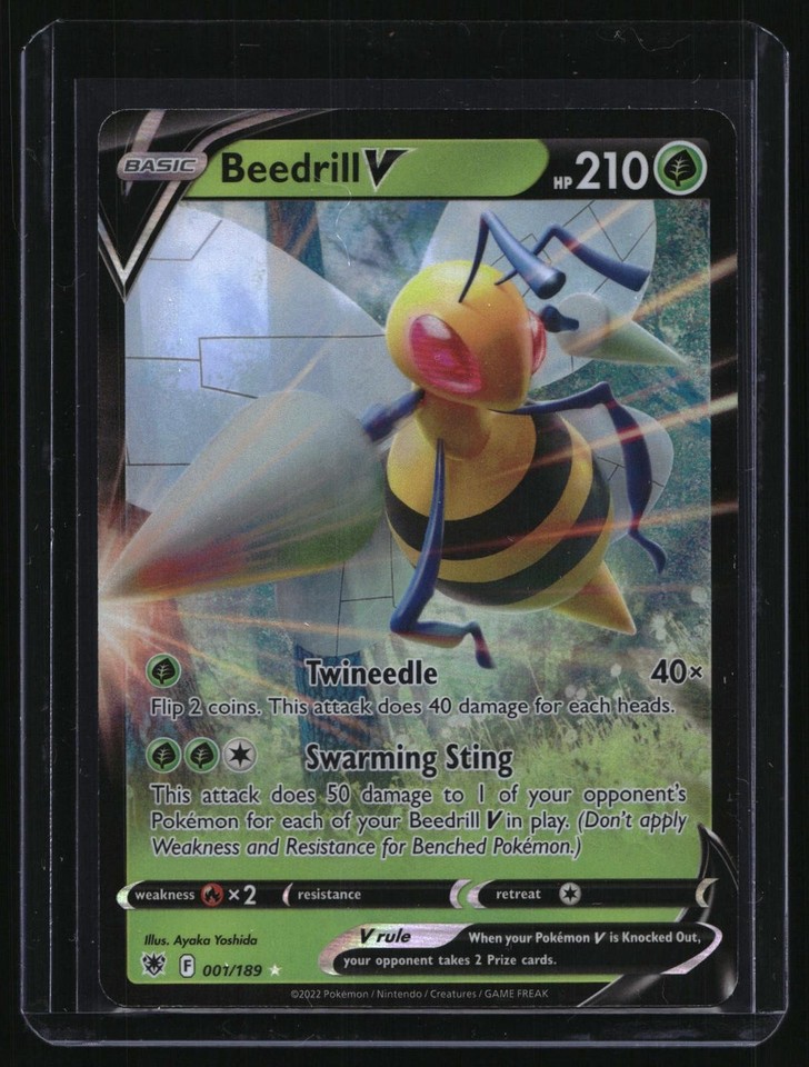Pokemon Astral Radiance Beedrill V Holo Ultra Rare TCG Card Pokemon Astral Radiance Beedrill V 001/189 Holo Ultra Rare TCG Card