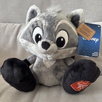 Disney Store 30th Anniversary Pocahontas Meeko Big Feet Plüsch Waschbär Brandneu mit Etikett Neu