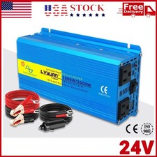 1000W 2000W Pure Sine Wave Power Inverter DC 24V to AC 110V Converter 2USB 2AC