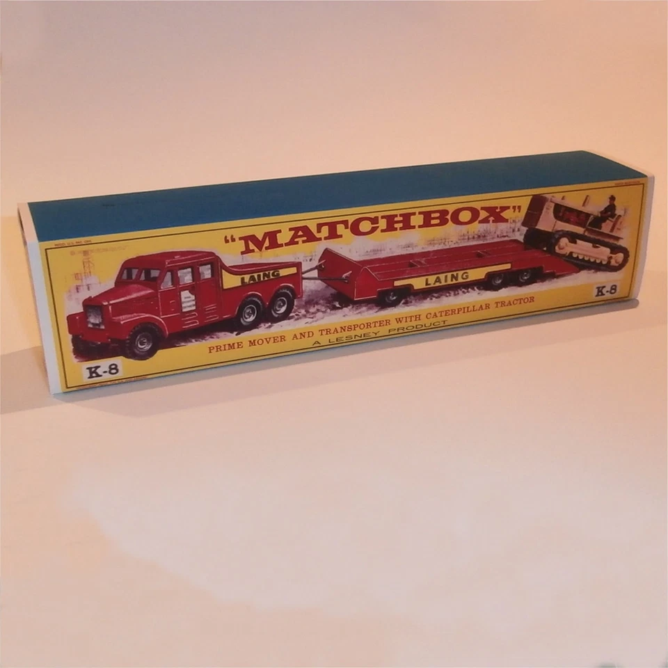 Matchbox Lesney King Size K  8 Prime Mover Trailer & Caterpillar Set Repro Box - Image 3 of 4