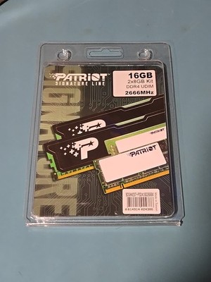 Patriot Signature Line 16GB (2x8GB) DDR4-2666 (PC4-21300) CL19 DIMM RAM - NEW!