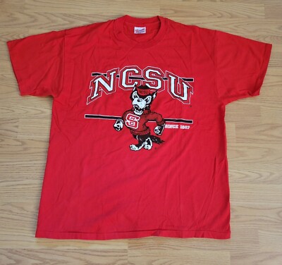 Vintage NCSU T-Shirt XL North Carolina State Wolfpack Tee Single